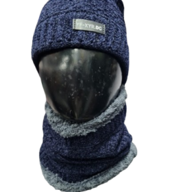 winter beanie and neck warmer
