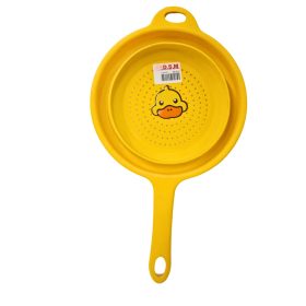 Yellow plastic strainer