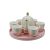 8-piece tea set displayed on a pink tray.