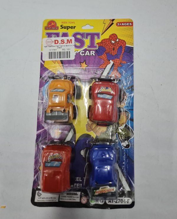 4 mini pull-back toy cars