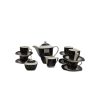 Tea set with a black and gold design