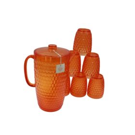 orange plastic water jug set