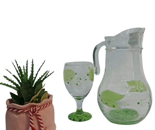 Clear glass pitcher