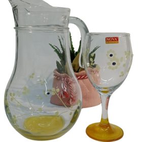 Clear glass pitcher