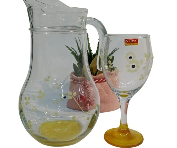 Clear glass pitcher