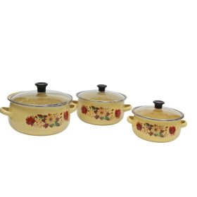 3-piece enamel casserole set. 