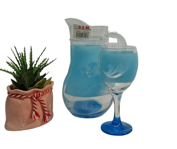 Clear glass pitcher