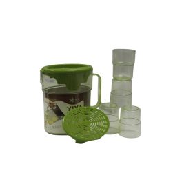 Green and clear plastic pitcher se