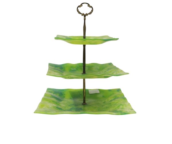 Three-tiered serving tray
