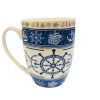 Blue and white mug