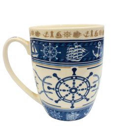 Blue and white mug