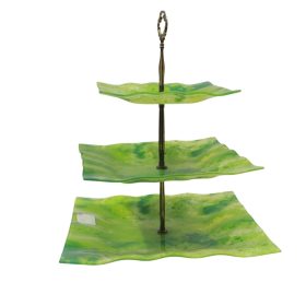 Three-tiered serving tray