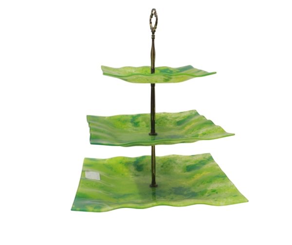 Three-tiered serving tray