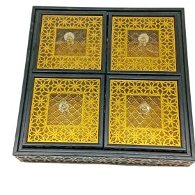 black and gold serving tray
