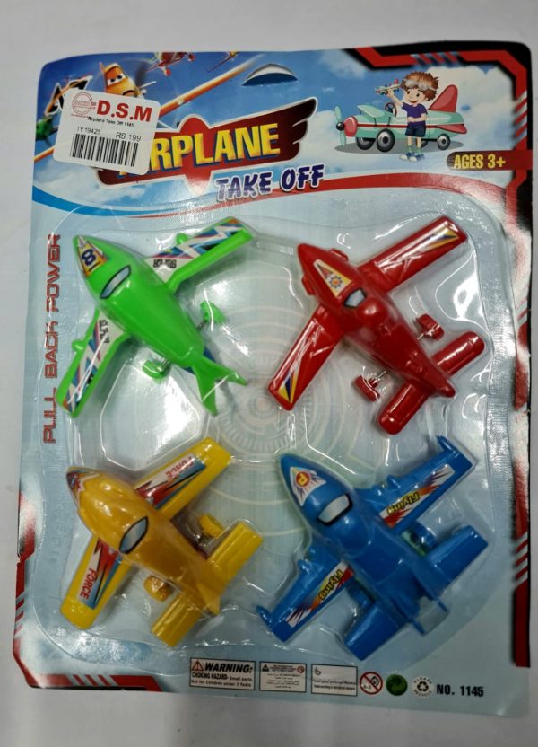 4 pull back toy airplane