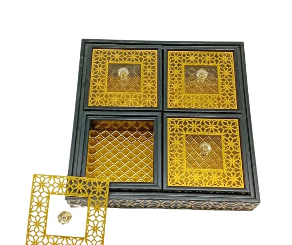 black and gold serving tray