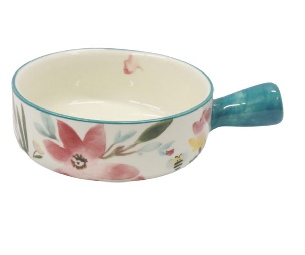 Ceramic bowl with a handle,