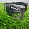 Black leather belt