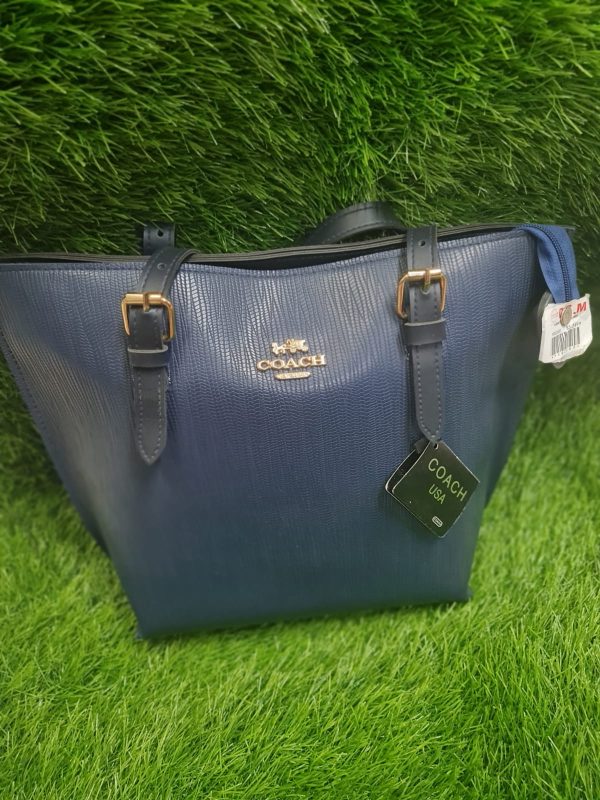 Coach Blue Leather Tote Bag