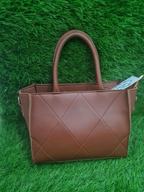 Parada PR Textured Hand Bag with Shoulder Strap (Brown)