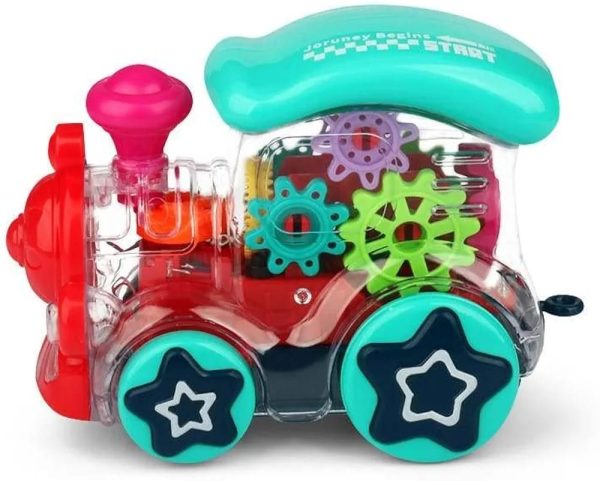Kid's Electric Universal Gear Transparent Toy Train