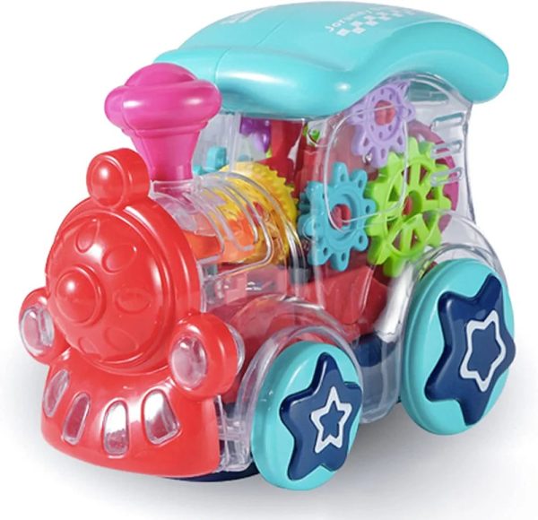 Kid's Electric Universal Gear Transparent Toy Train