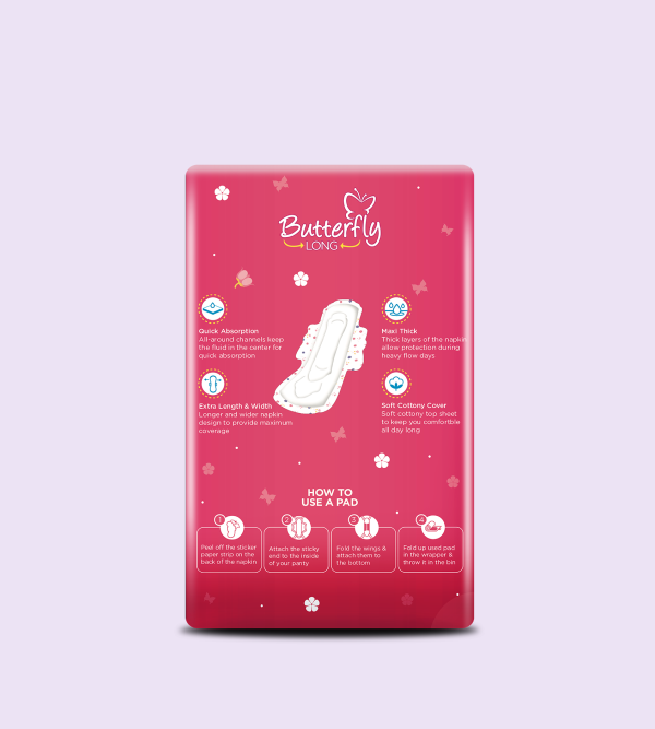 Butterfly Long Maxi Big Saver Sanitary Pads Long 12 Pcs