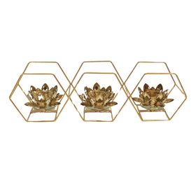 Gold Lotus Flower Candle Holder