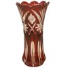 Red Cut crystal vase.