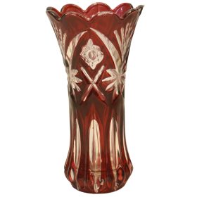 Red Cut crystal vase.