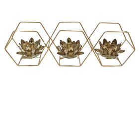 Gold Lotus Flower Candle Holder