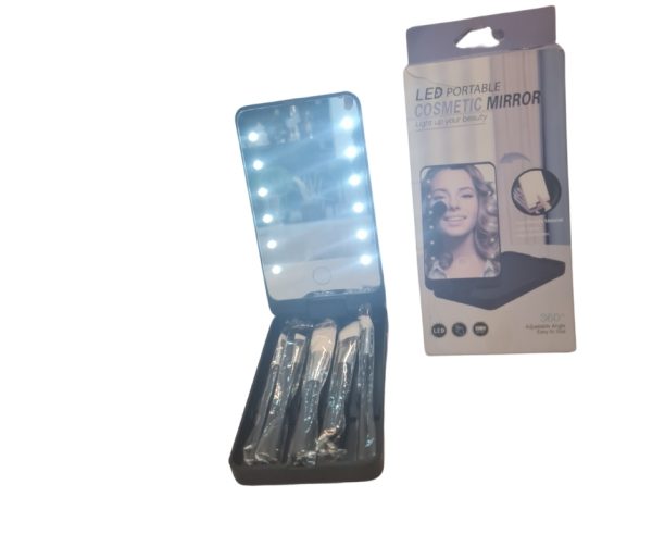 Folding LED Makeup Mirror