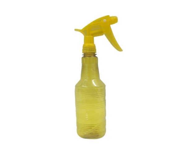 yellow plastic spray bottle
