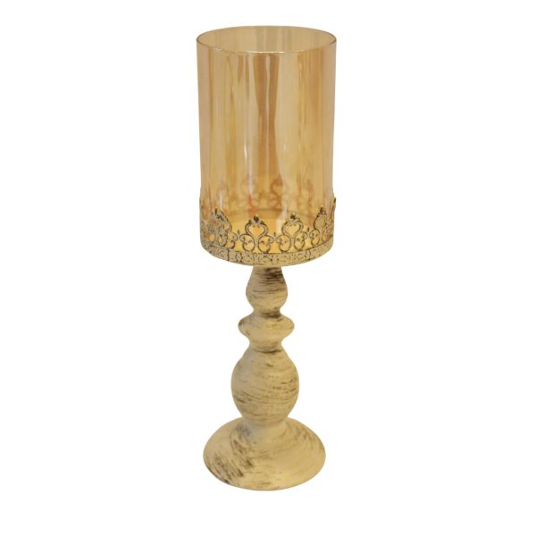 Brown Glass Candle Holder