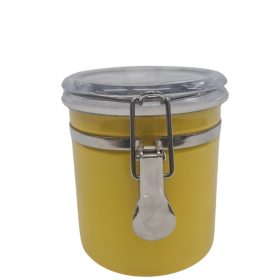 Yellow Ceramic Canister