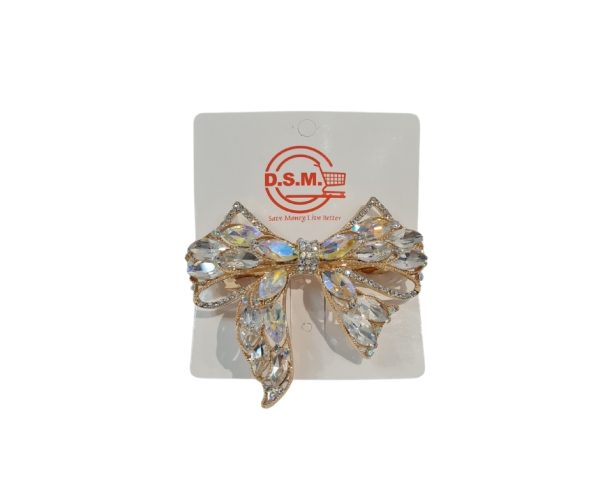 Rhinestone Bow Hair Clip