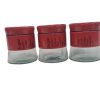 Red Three Glass Jar