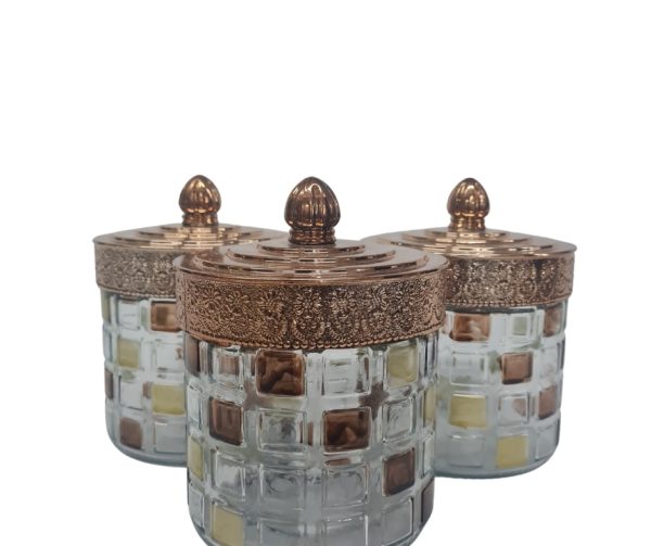 3-piece glass canister jar set