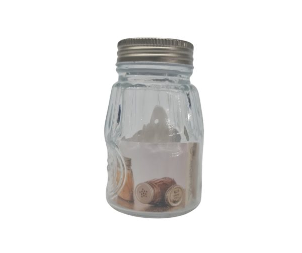 Glass Jar with a silver lid