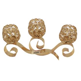 VINCIGANT Gold Crystal Candle Holders