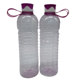 Two Transparent plastic water bottles