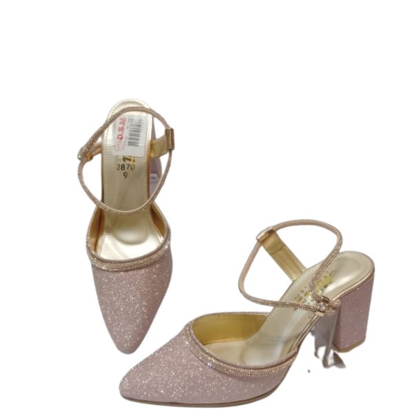 Golden glittery high heels