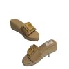 Beige Women's wedge sandals